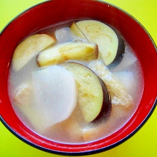 カブと茄子油揚げの味噌汁